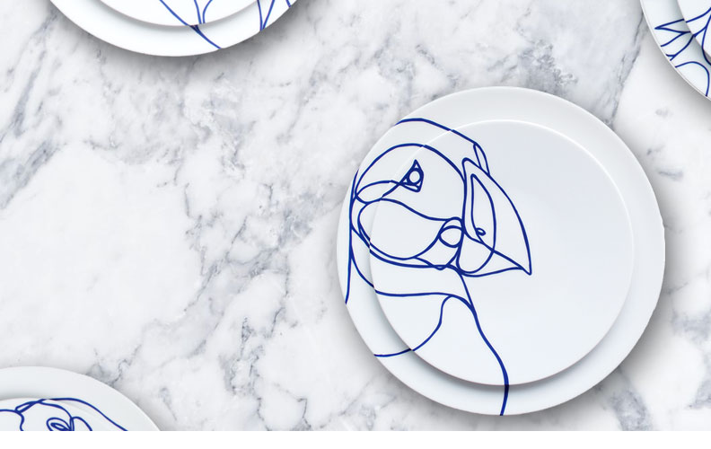 designer plate animal porcelain Tes-Ted Paris interior design decoration style