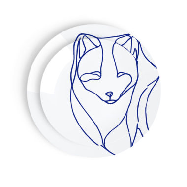 Design Plate Arctic Fox Porcelain Plate from Arctic Beasts Limoges Collection
