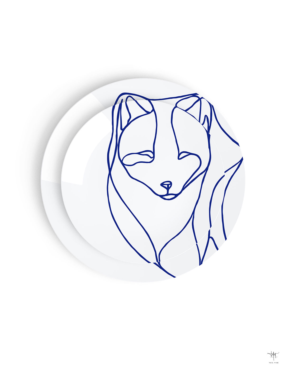Design Plate Arctic Fox Porcelain Plate from Arctic Beasts Limoges Collection