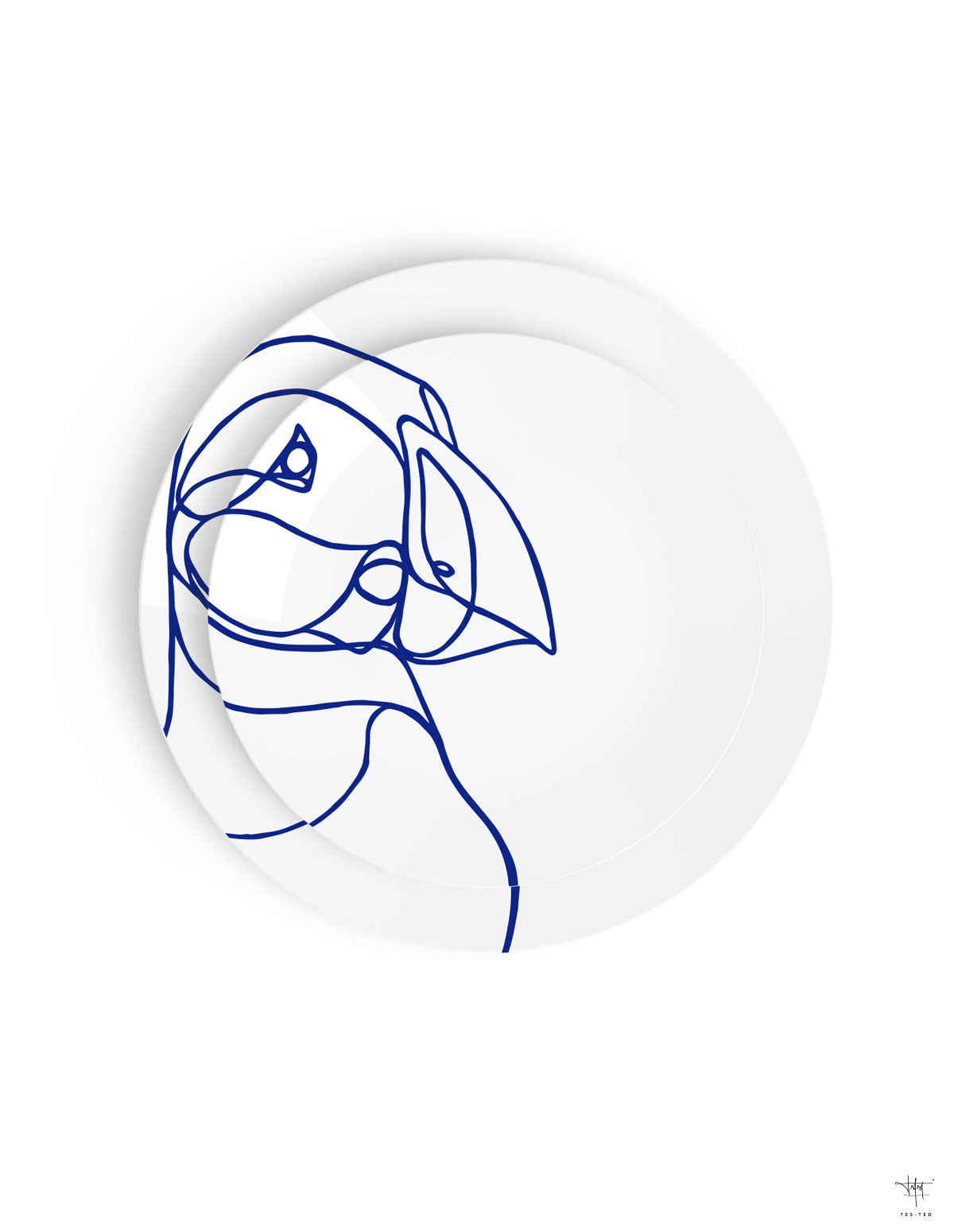 Design Plate puffin Porcelain Plate from Arctic Beasts Limoges Collection