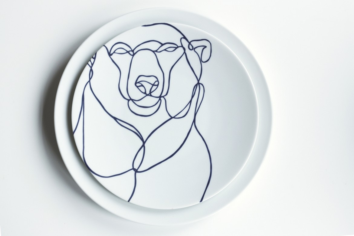 polar bear drawing designer paris plates