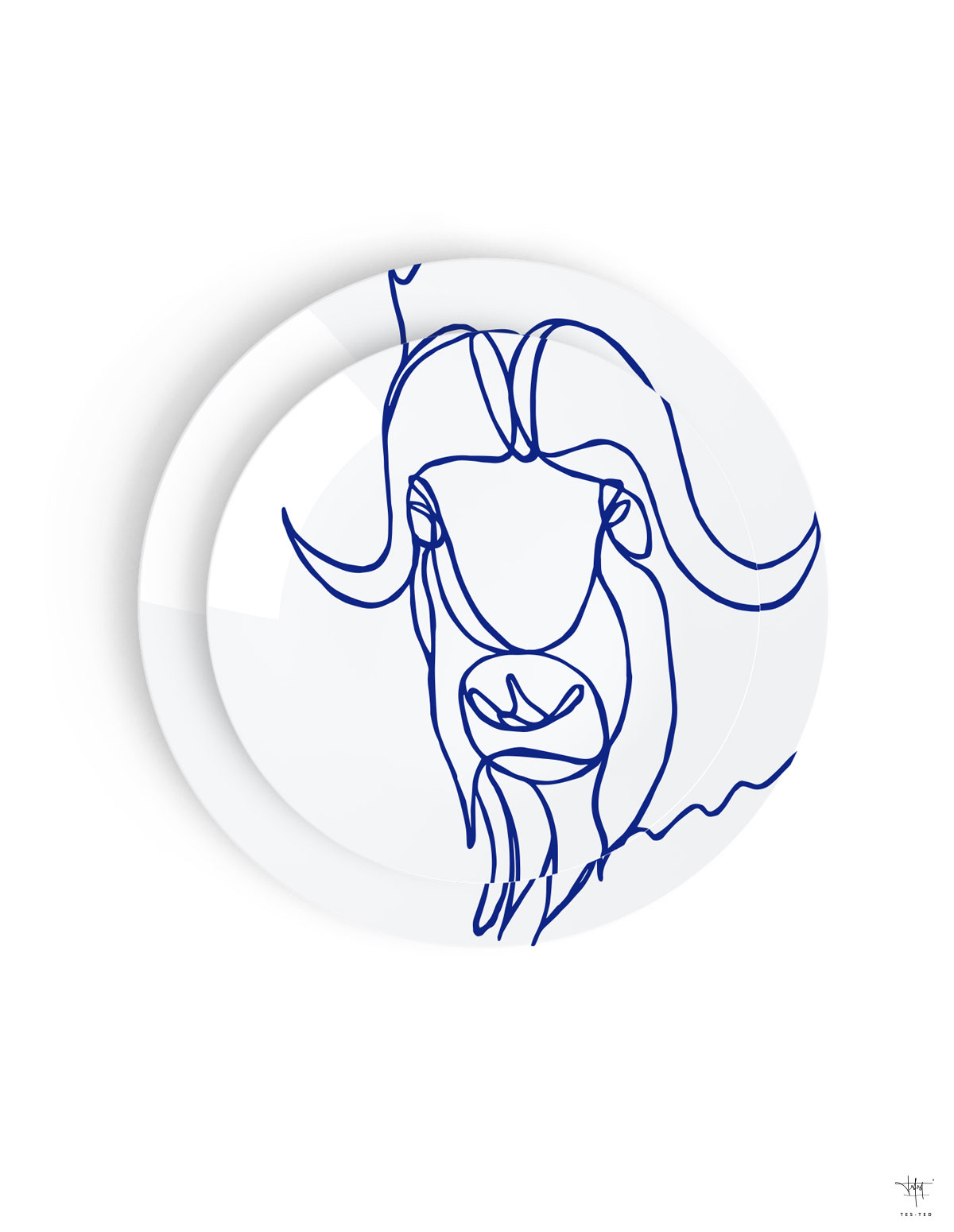 Design Plate Muskox Porcelain Plate from Arctic Beasts Limoges Collection