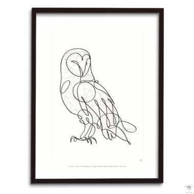 design poster animal barn owl drawing sketch wall art home interior print