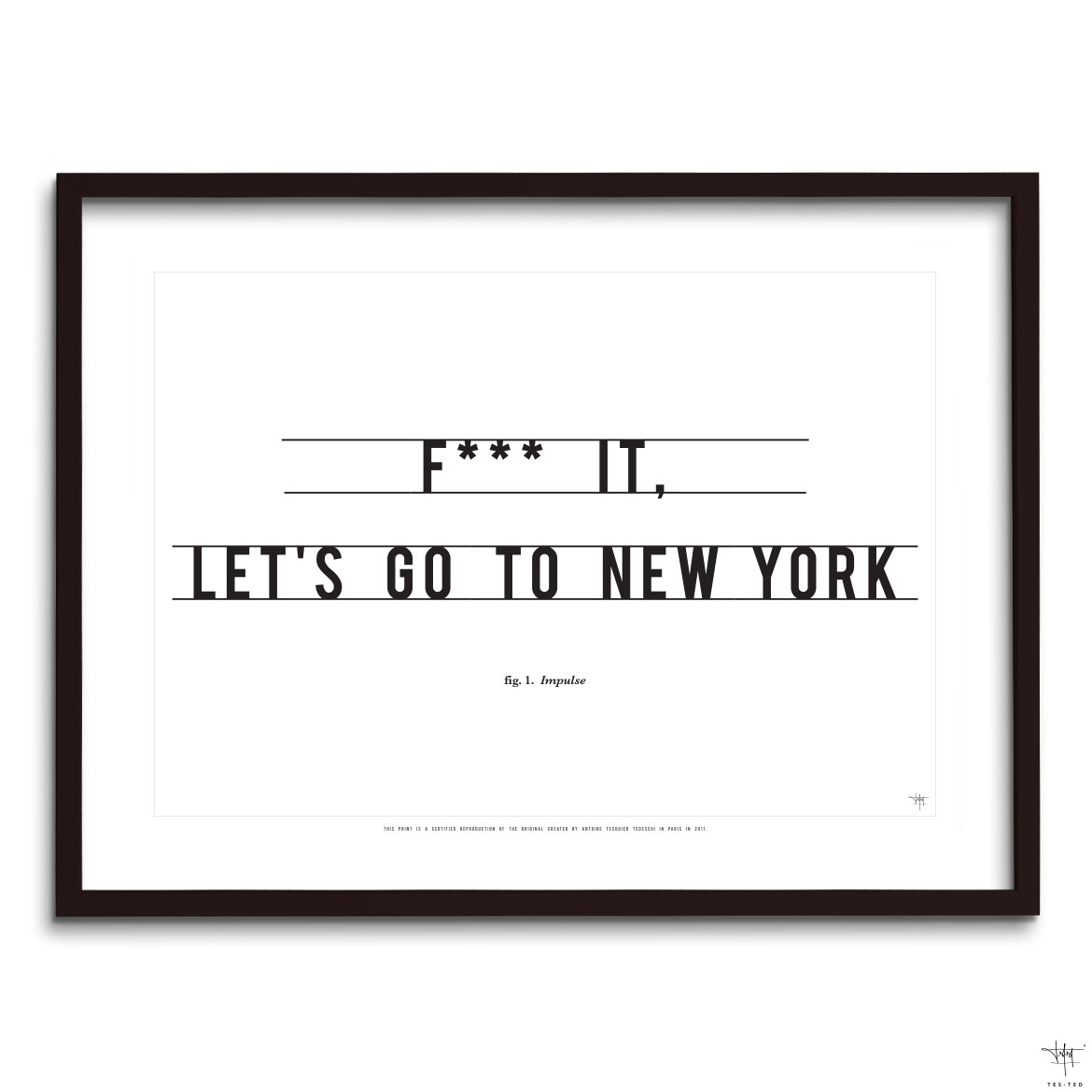 design poster let's go to new york quote typography wall art print home interior antoine tes-ted