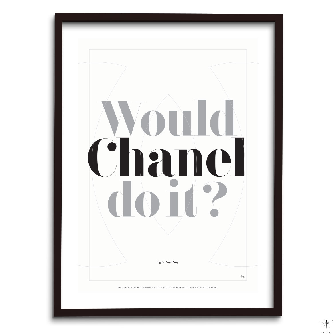 design poster would chanel do it typography quote fashion interior antoine tes-ted