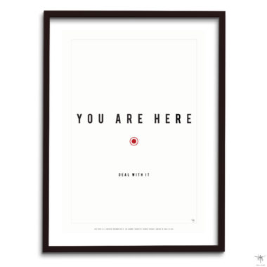 design poster you are here typography inspirational quote wall art print