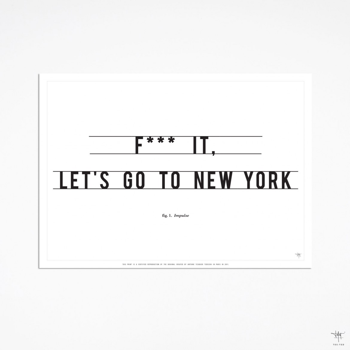 poster lets go to new york design quote
