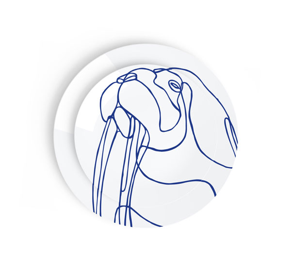 walrus porcelain plate design drawing