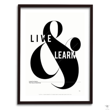 design poster live and learn inspirational quote typography print antoine tes-ted