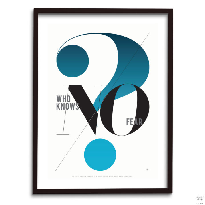 design poster typography who knows no fear quote inspiration