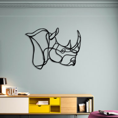 design sign rhino head trophy wall art tes-ted studio
