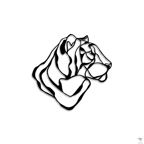 tiger design animal trophy wall sign drawing interior decoration