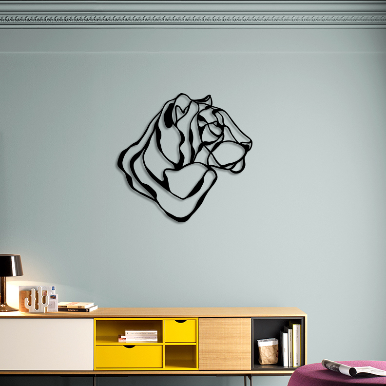 tiger design animal trophy head wall sign decoration